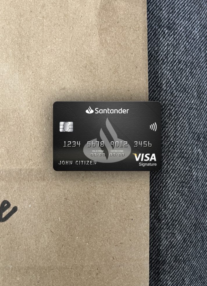 Download United Kingdom Santander bank visa signature card photolook front Photoshop template